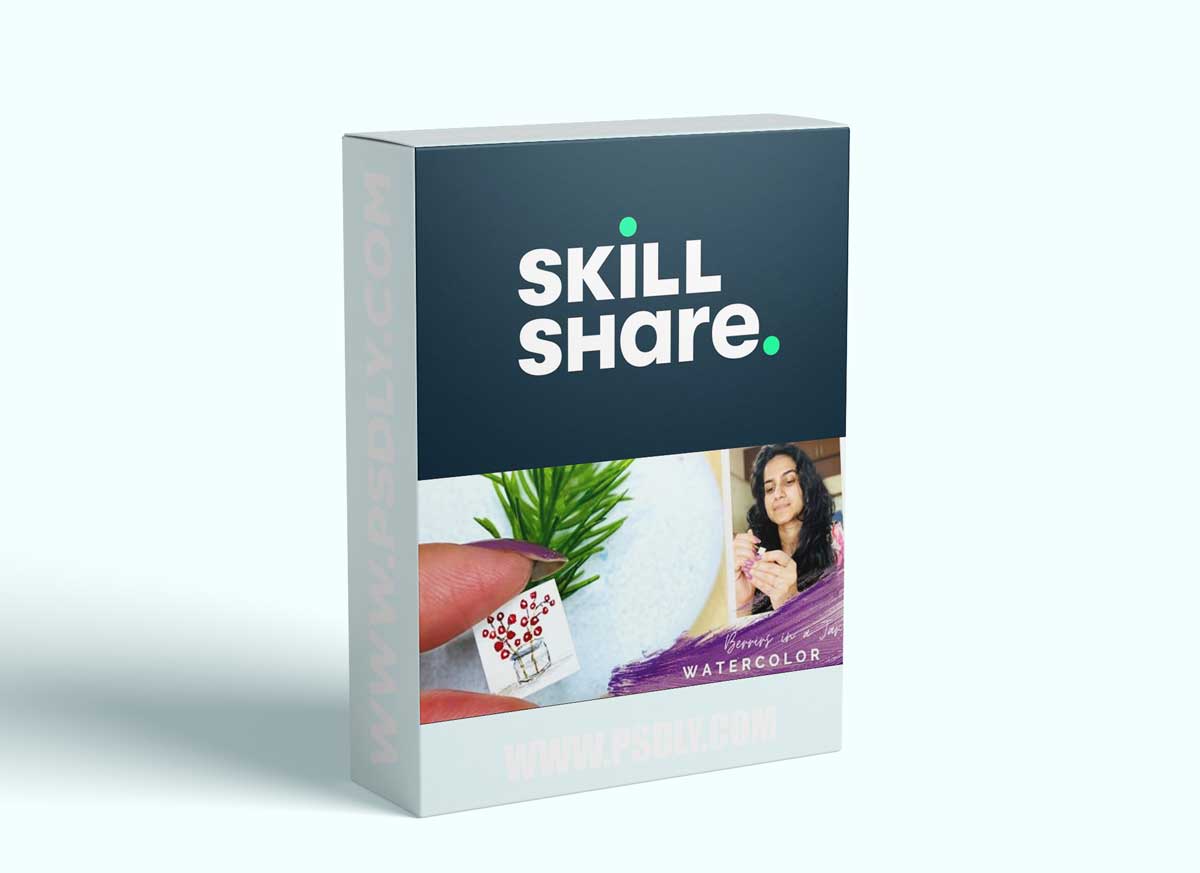 Micro Miniature Watercolor Painting - Berries in a Jar