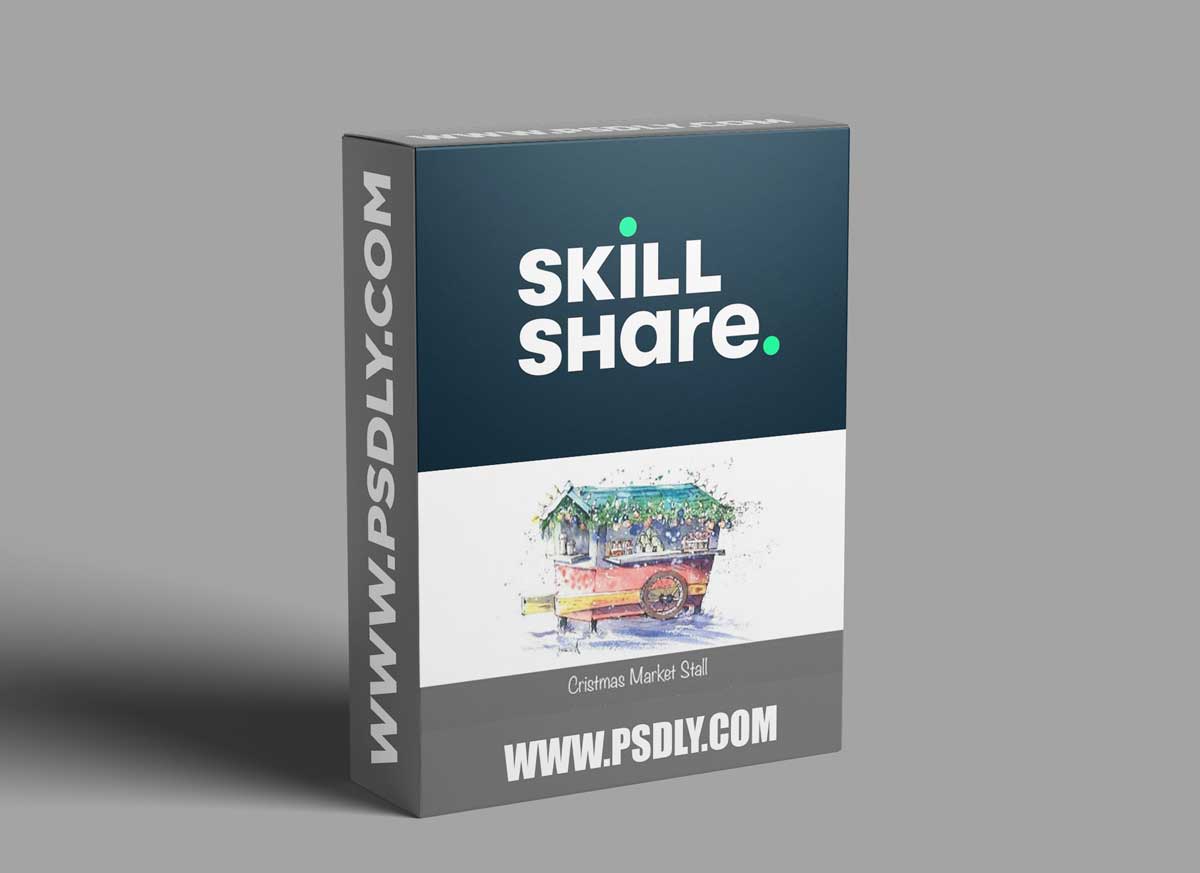 Mini-Course: Illustrate a Christmas Market Stall in Line and Watercolour