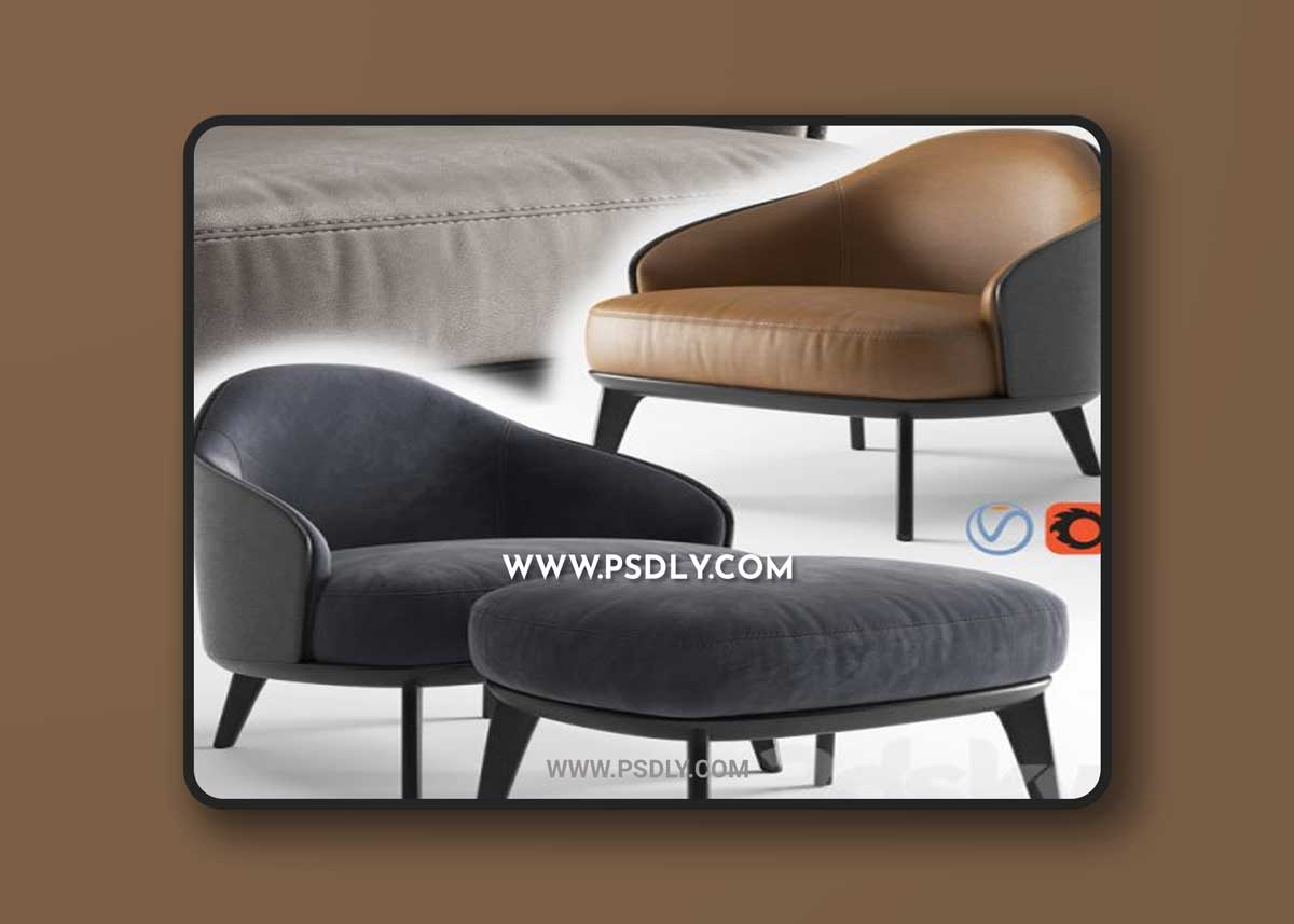 Minotti leslie armchair 3D Model