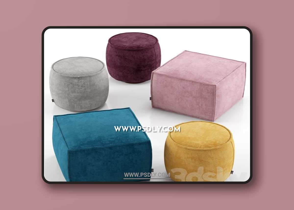 Muffin and Soap ottoman - Calligaris 3D Model