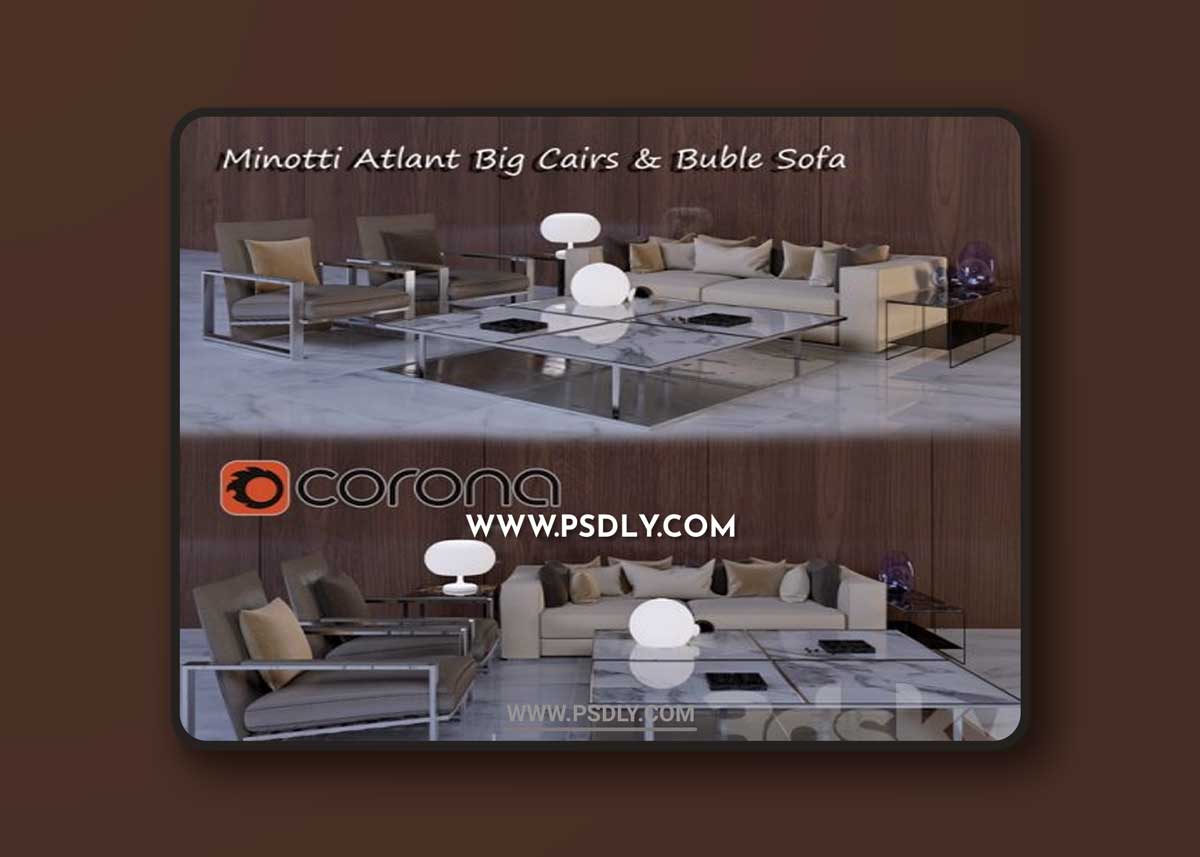 New Italian sets sofa and chair 3D Model