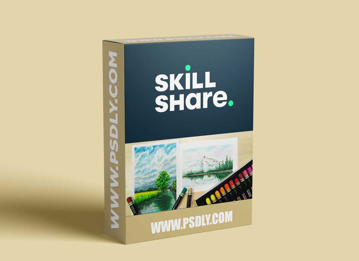 Oil Pastel Landscape with Reflections