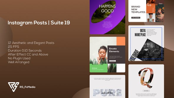 Videohive Instagram Posts | Dynamic & Modern Slots V.02 | Suite 19 35328230