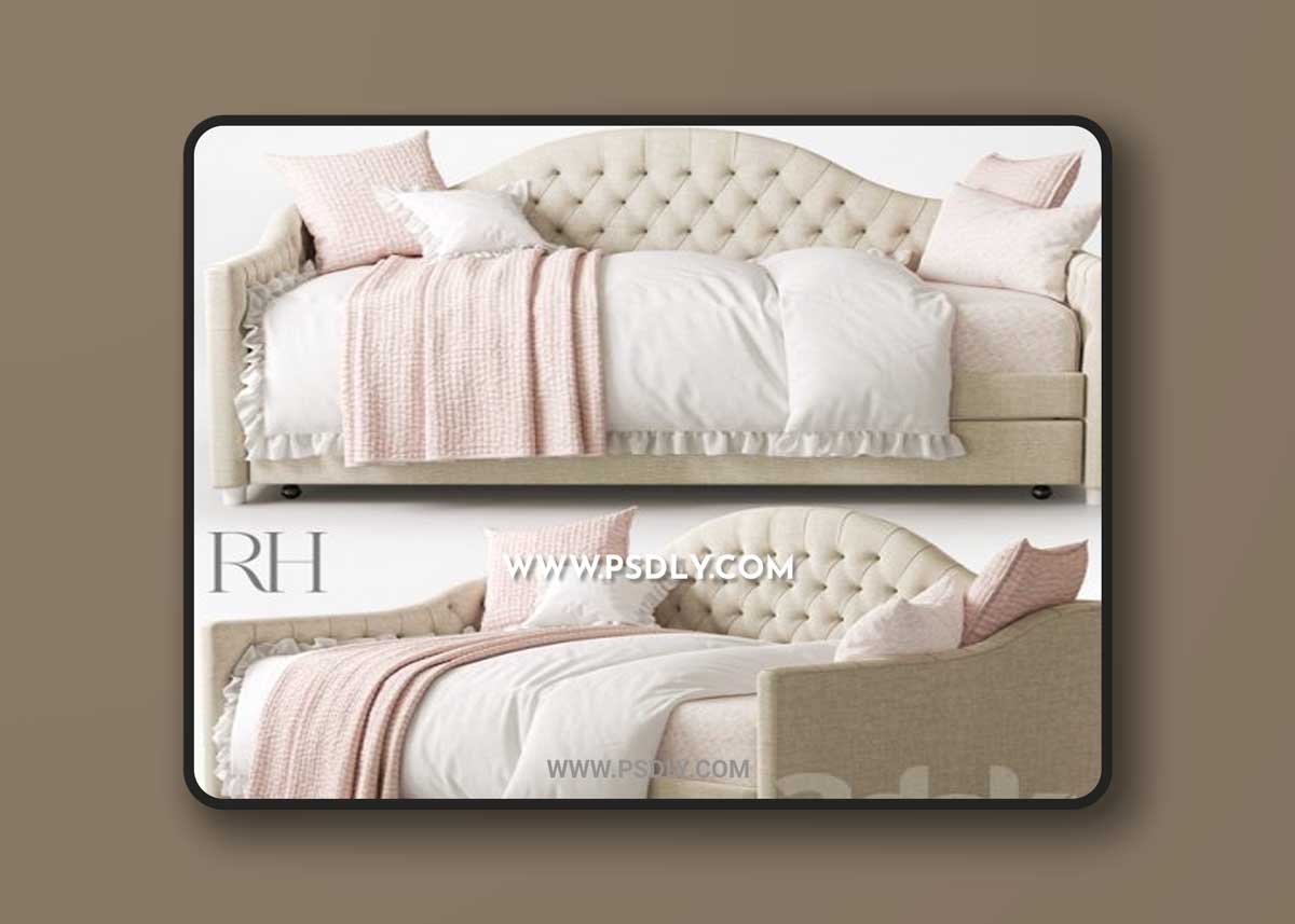 RH REESE TUFTED DAYBED WITH TRUNDLE 3D Models