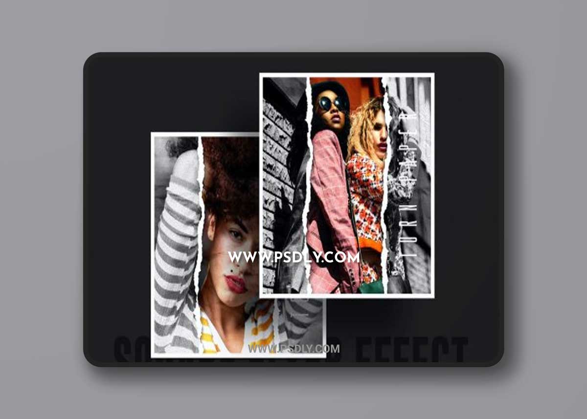 Torn paper effect for square flyer