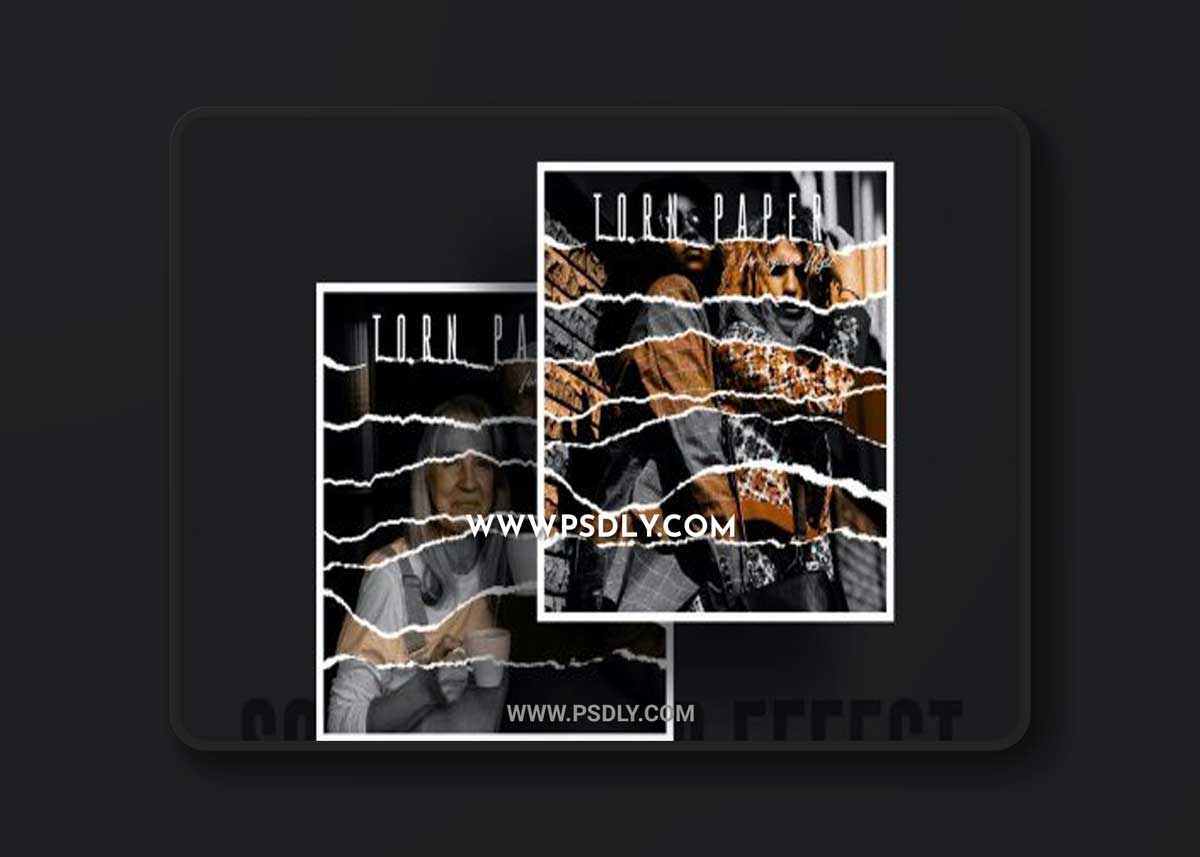 Torn paper effect for square flyer