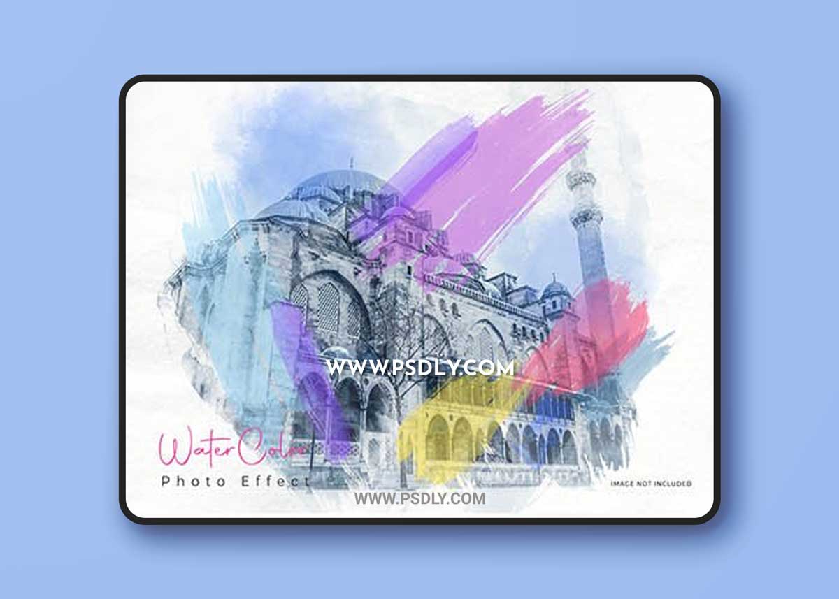 Watercolor painting photo effect