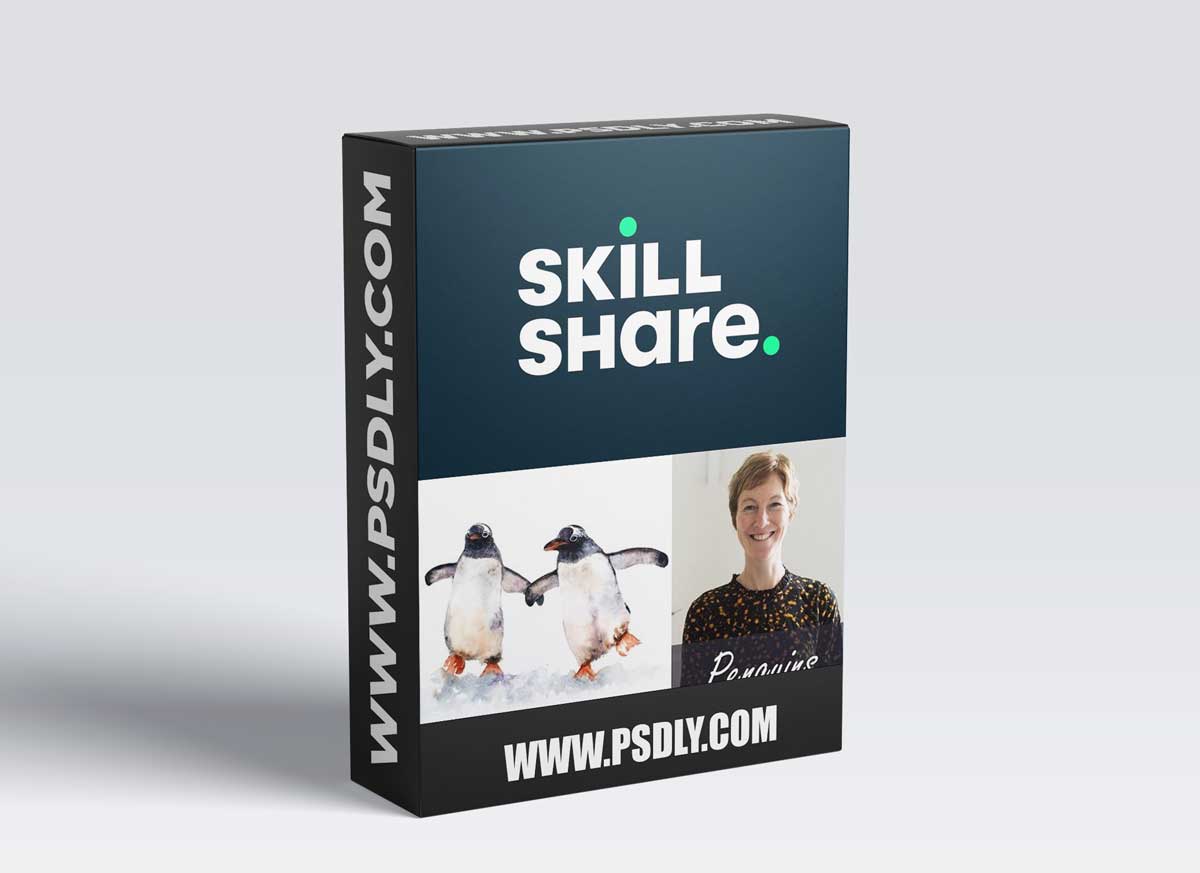 Winter Penguins. A Free-Flow Watercolour Master Class with Jane Davies