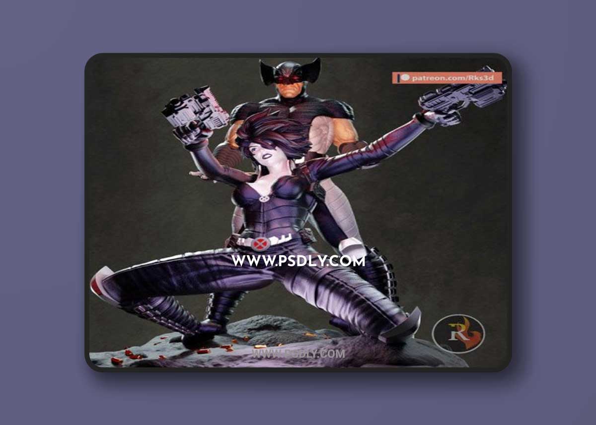 Wolverine and Domino – Marvel 3D Models