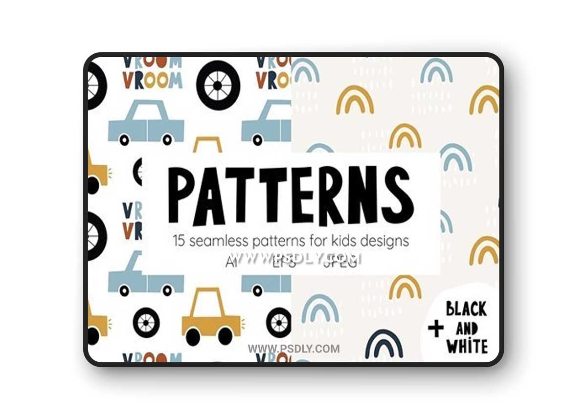 Сute cars. Patterns collection