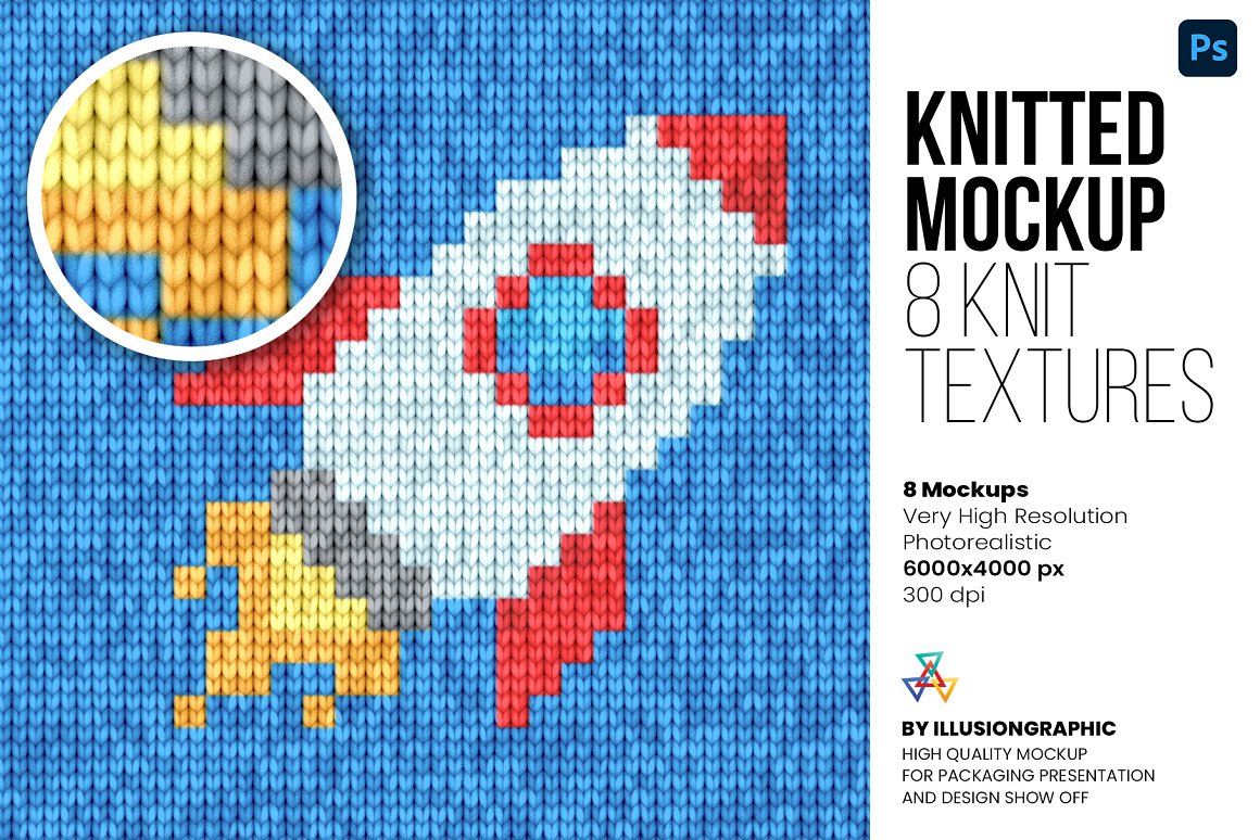CreativeMarket - Knitted Mockup - 8 Knit Textures 6731858