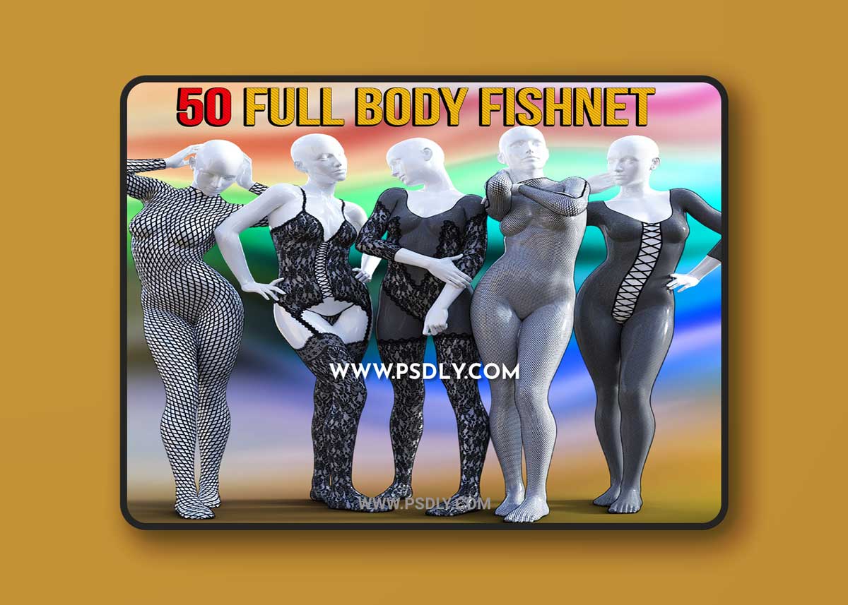 50 Full Body Fishnet for G8F 3D Model