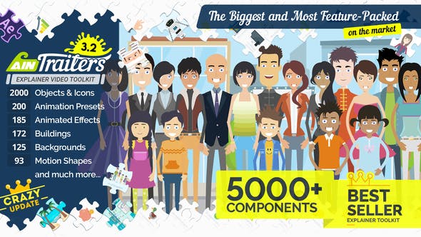 Videohive - AinTrailers | Explainer Video Toolkit with Character Animation Builder V3.2.5 - 18950108