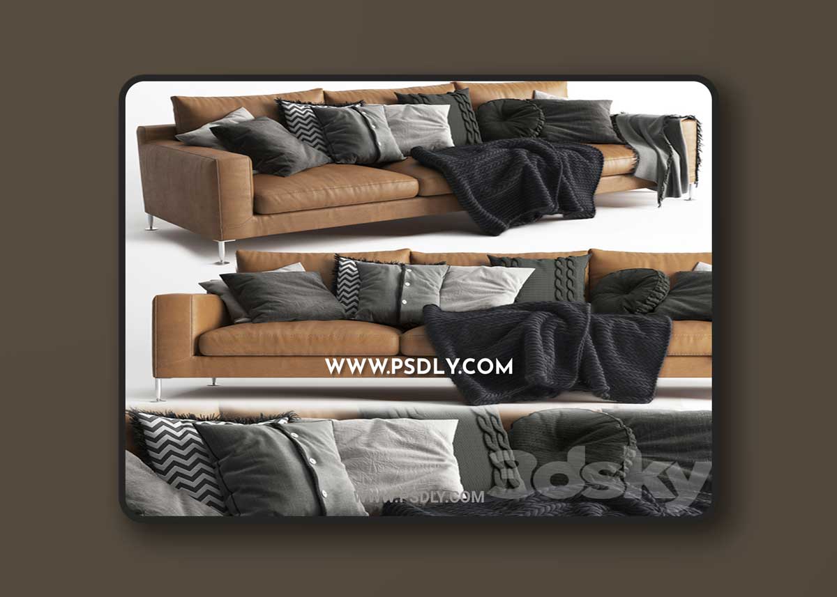 B & B Italia Harry Sofa Scandinavian Set 3D Model