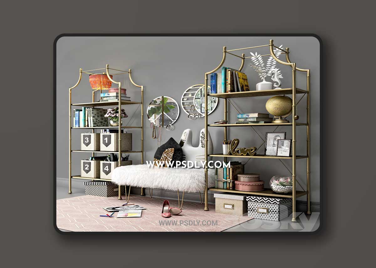 Book shelves PBteen Maison with decor