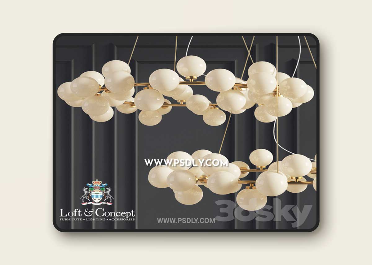 Chandelier Inflora 45 plafonds by Atelier Aret