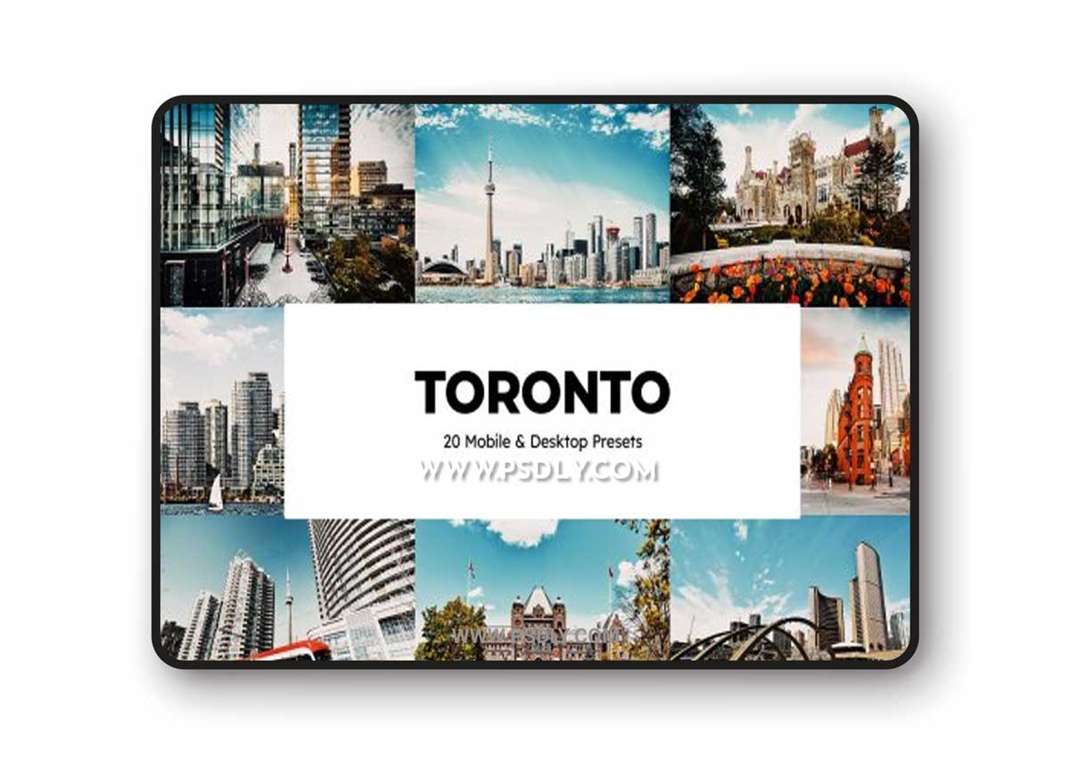 CreativeMarket - 20 Toronto Lightroom Presets and LUTs 6870090
