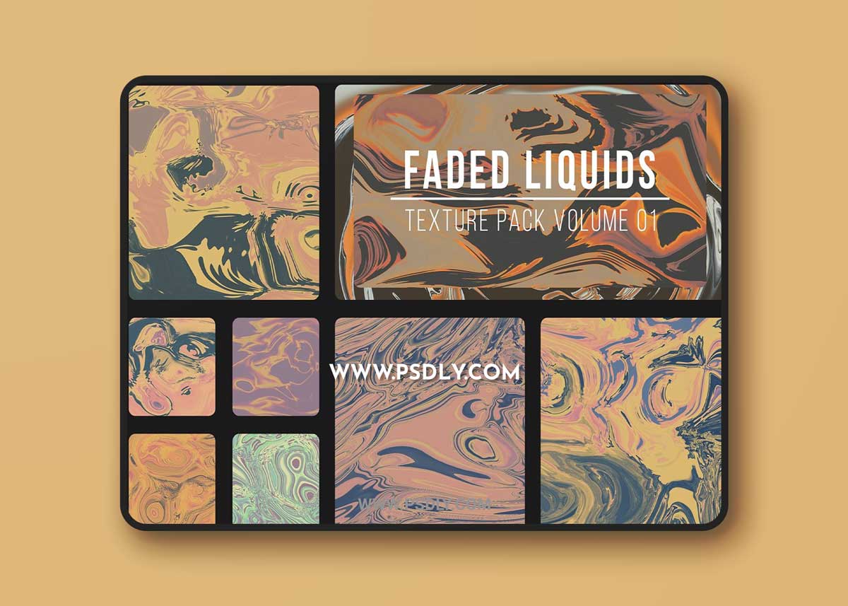 CreativeMarket - Abstract Faded Liquid Textures 6814624