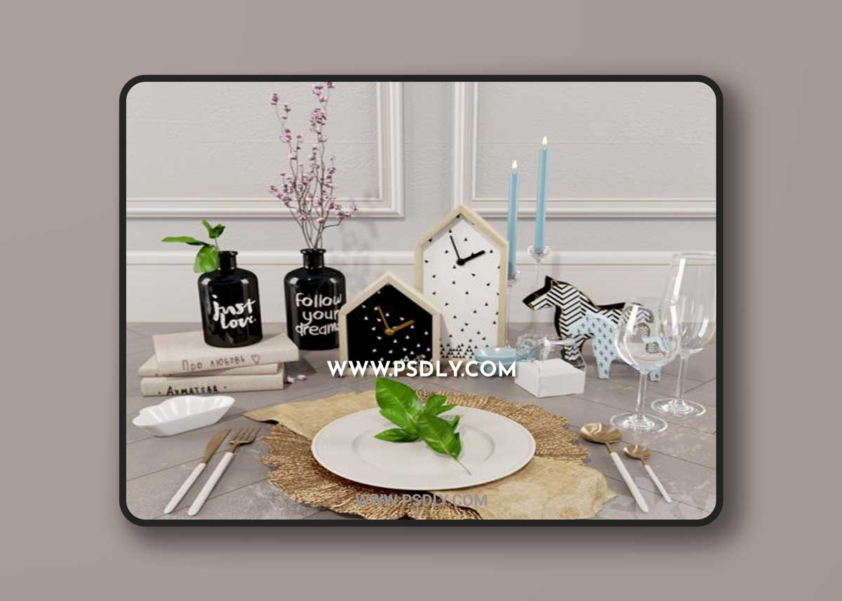 Decorative set decoraholic 3D Models