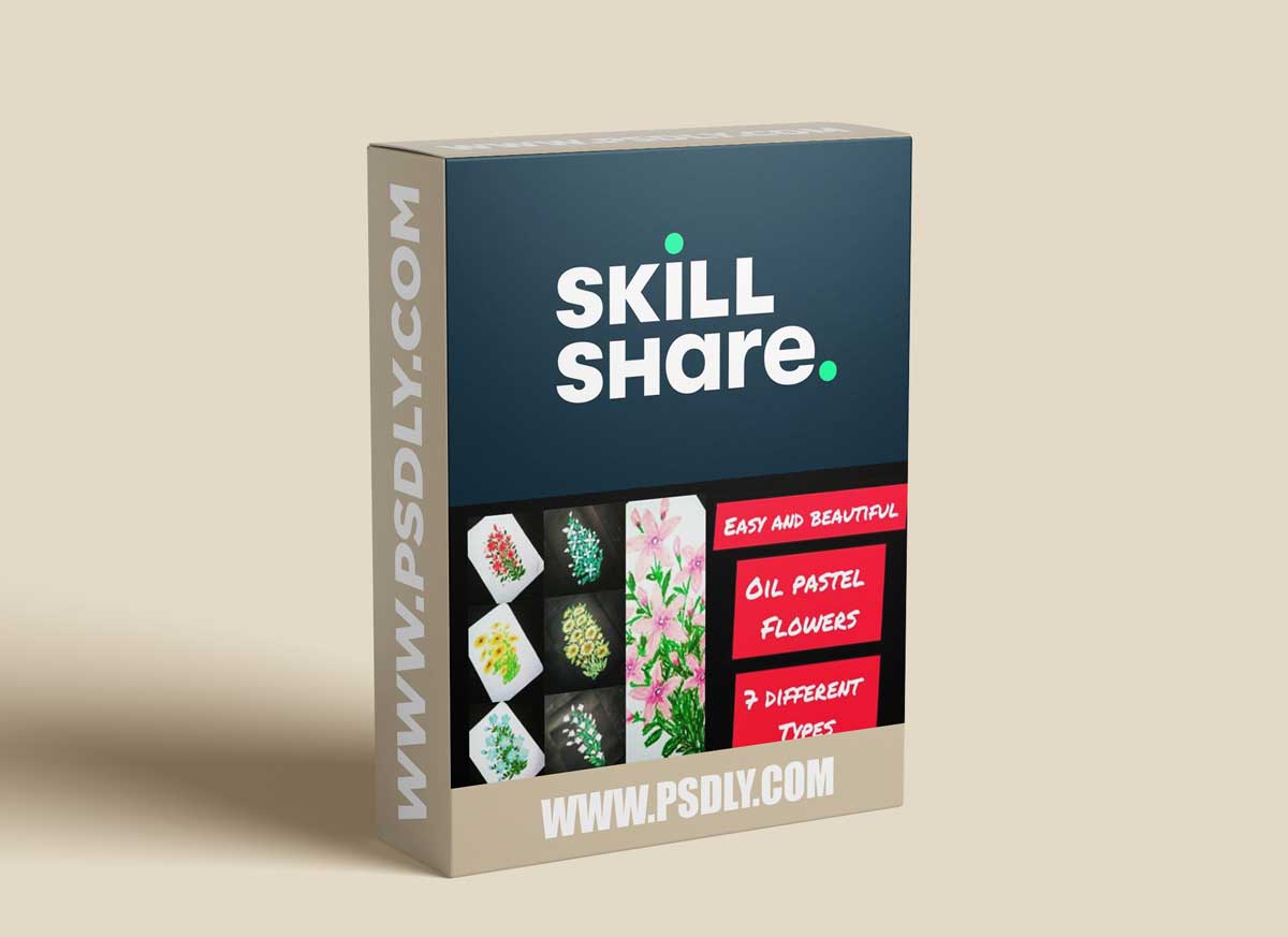 Easy Flowers in OIL PASTELS (Draw 7 beautiful flowers)