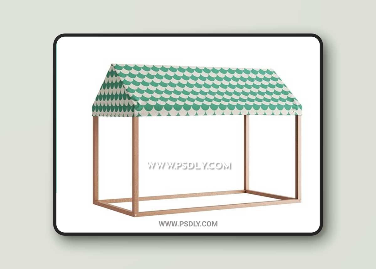 Ibiza Home Hut 126x66x113 Green Scales by Nobodinoz