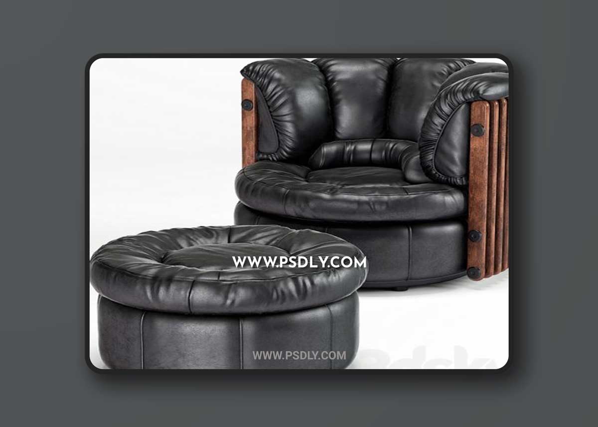Isle D'Palm Arm Chair, Ottoman 3D Models