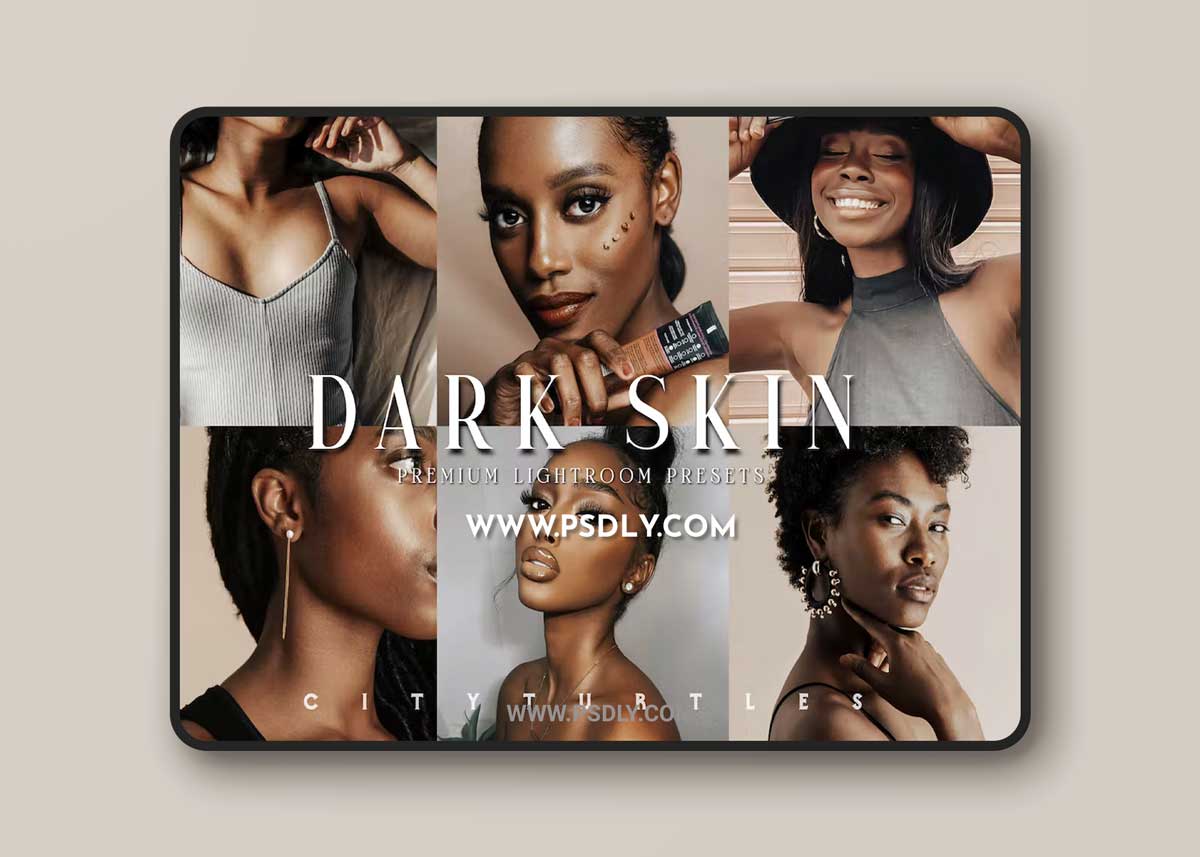 Moody DARK SKIN Beauty Portrait Lightroom Presets