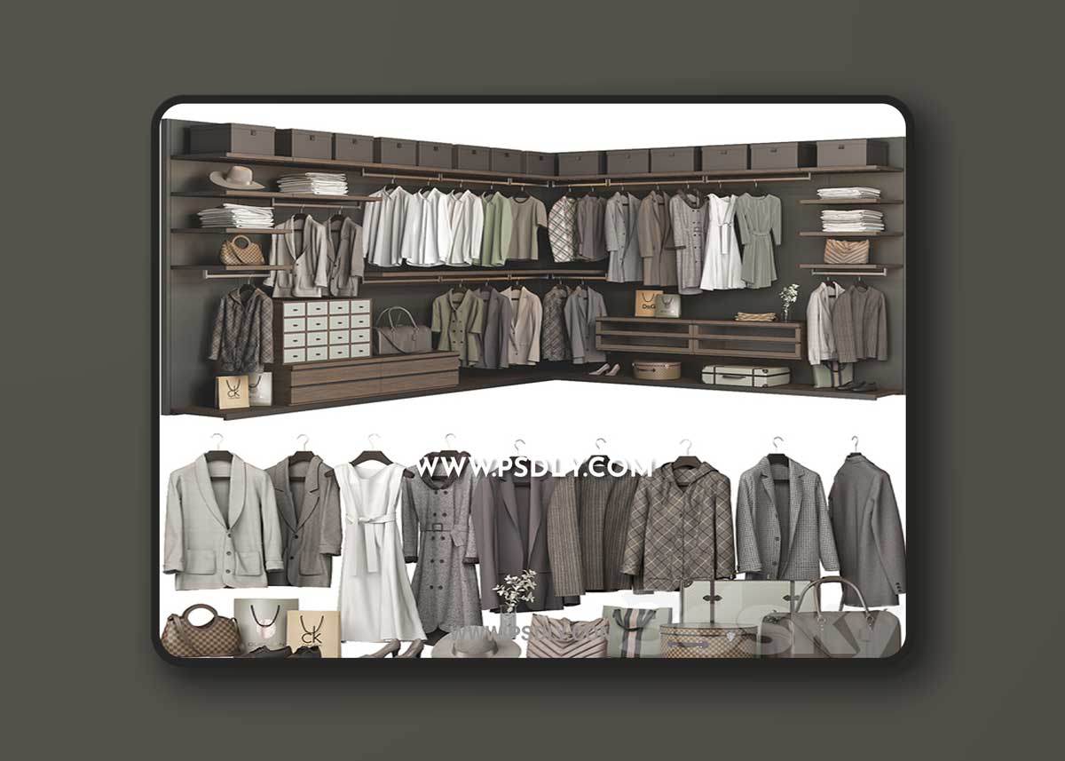 Poliform Ubik Walk-in Closet 4 3D Model