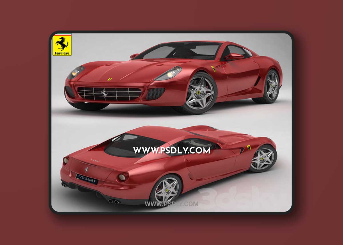 Red Ferrari car 3D Model