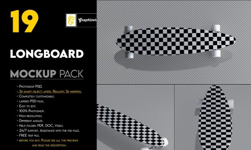 CreativeMarket - Longboard Mockup 6865771