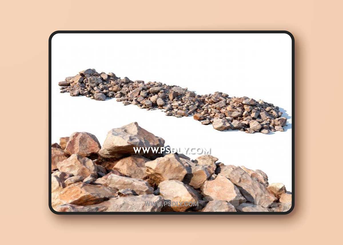 Stone beach (15 meters) 3D Model