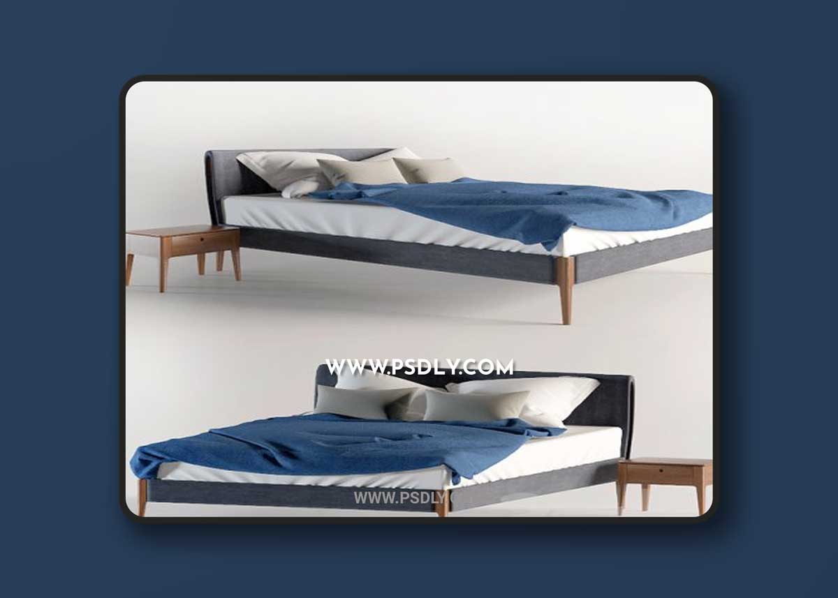 The bed and nightstand Gruene Erde