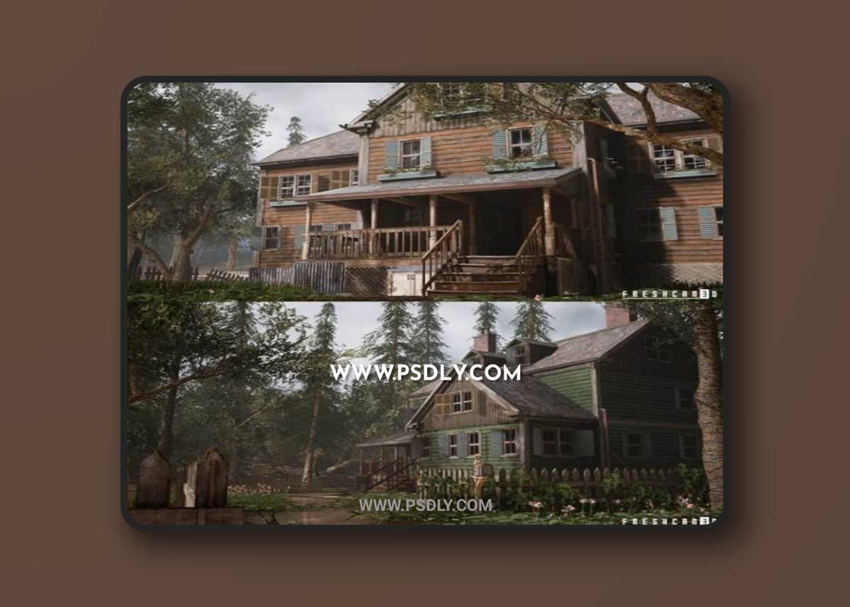Unreal Engine – Village Houses Environment & Furnished Interiors