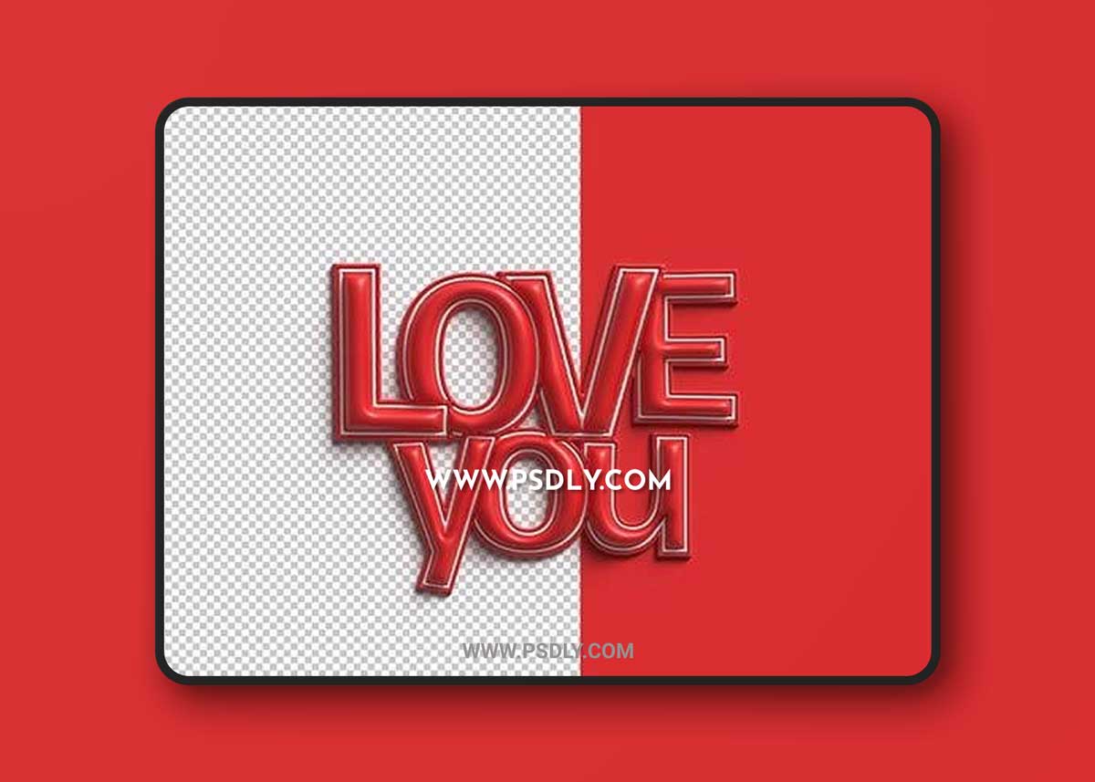 Valentine day heart 3d illustration design Psd