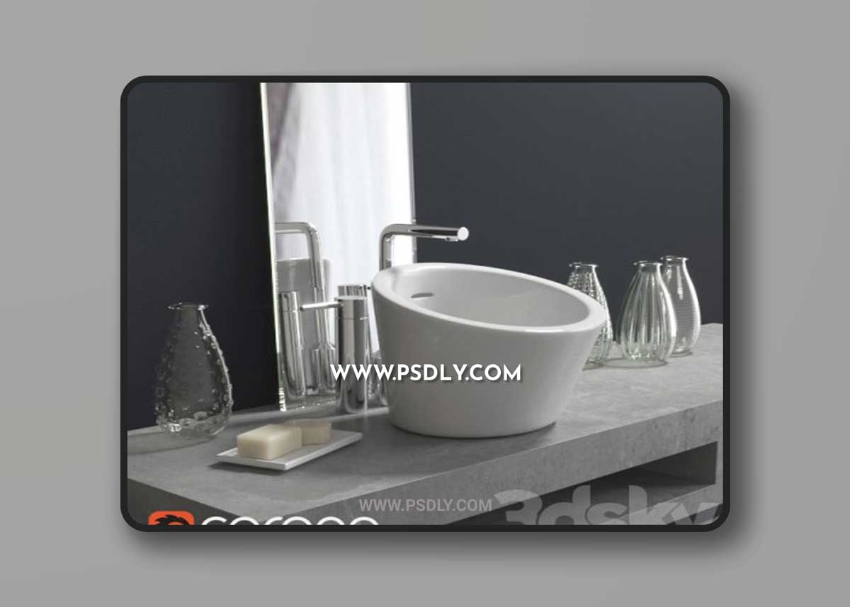 Washbasin with decoration 3D Model