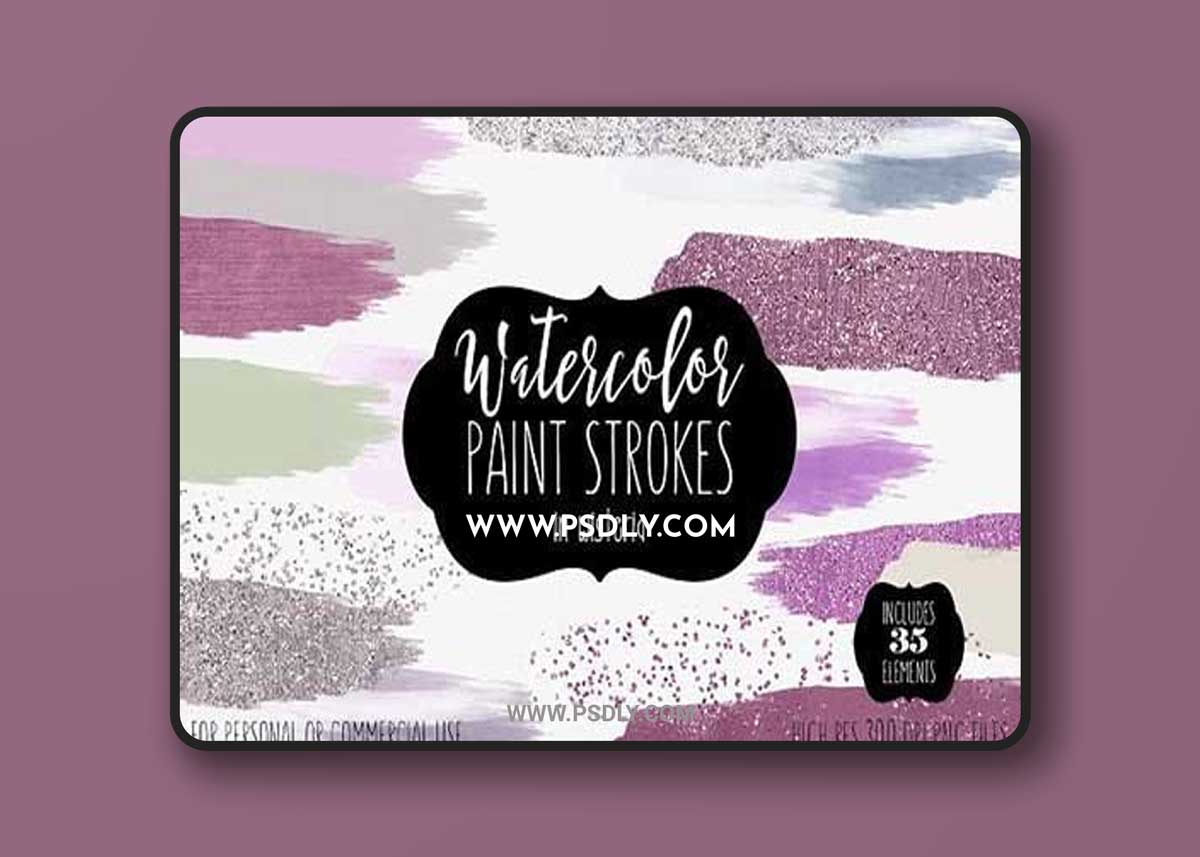 Watercolor Paint Strokes in Wisteria 2064868