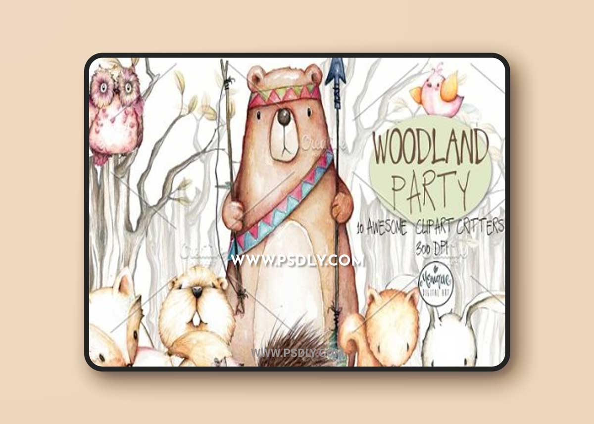 Woodland Animals Watercolor 1537146