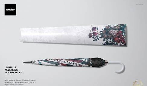 CreativeMarket - Umbrella Packaging Mockup Set v.1 6818444