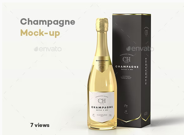 GraphicRiver - Champagne Bottle Mock-up 33684444