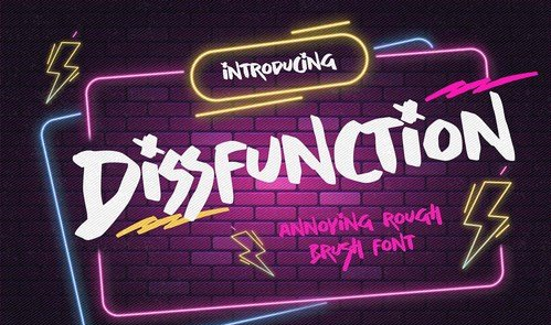 Dissfuntion - Annoying Rough Brush Font
