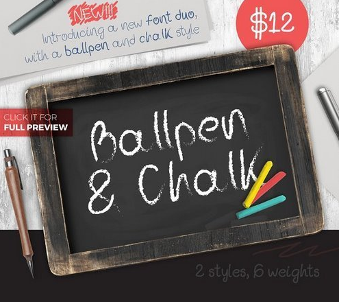 Ballpen and Chalk Typeface