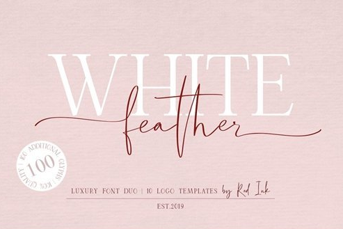 White Feather. Luxury Duo Font. 3951192