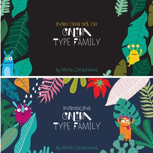 Galiba Font Family - 3 Fonts