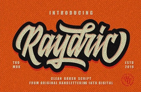 Raydric Script + Shadow Outline Font
