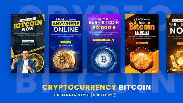 Videohive Cryptocurrency Bitcoin Stories Pack 35429393