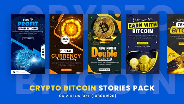 Videohive Crypto Bitcoin Stories Pack 35487571