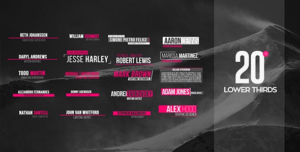 Videohive 20 Simple Lower Thirds 15578497