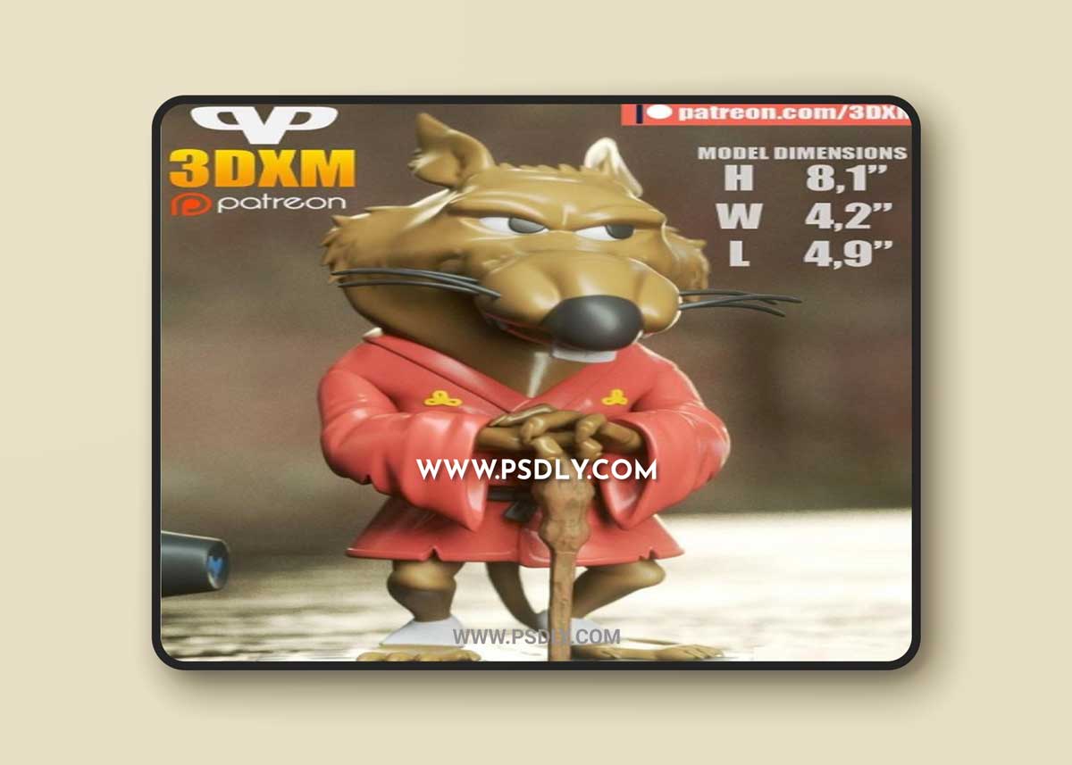 3DXM---Splinter-Chibi-3D-Model