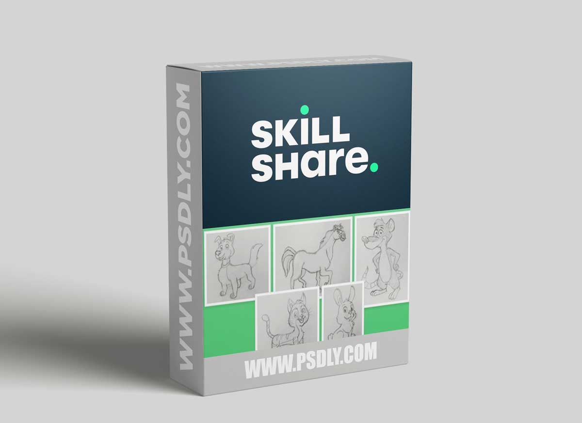 Animal Character Drawing (Cat, Dog, Horse, Rabbit & Mouse)