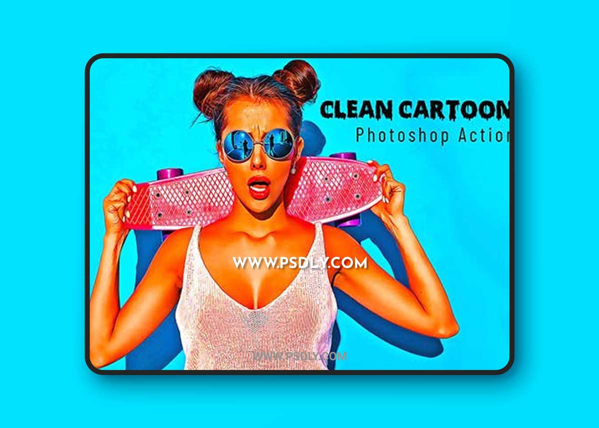 CreativeMarket - Clean Cartoon Photoshop Action 6931855